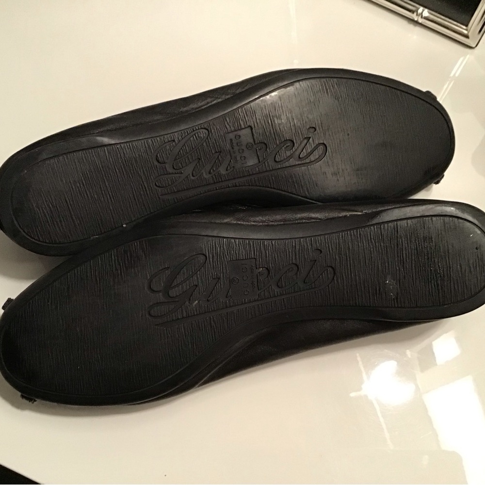 Gucci Black Leather BalletFlats. - Picture 4 of 5